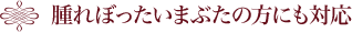 腫れぼったいまぶたの方にも対応